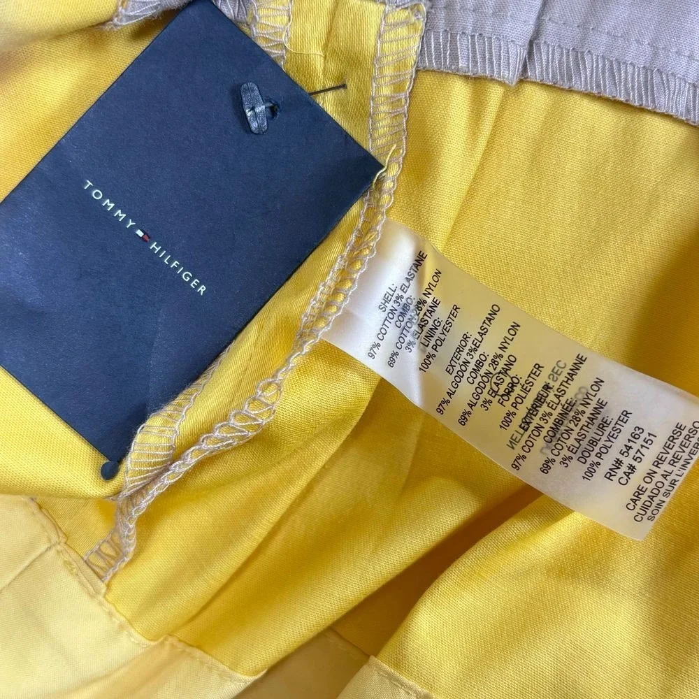 Tommy Hilfiger Dress Color Block Tie Waist Ruffle Buttons Academia Preppy 10 - Picture 8 of 12